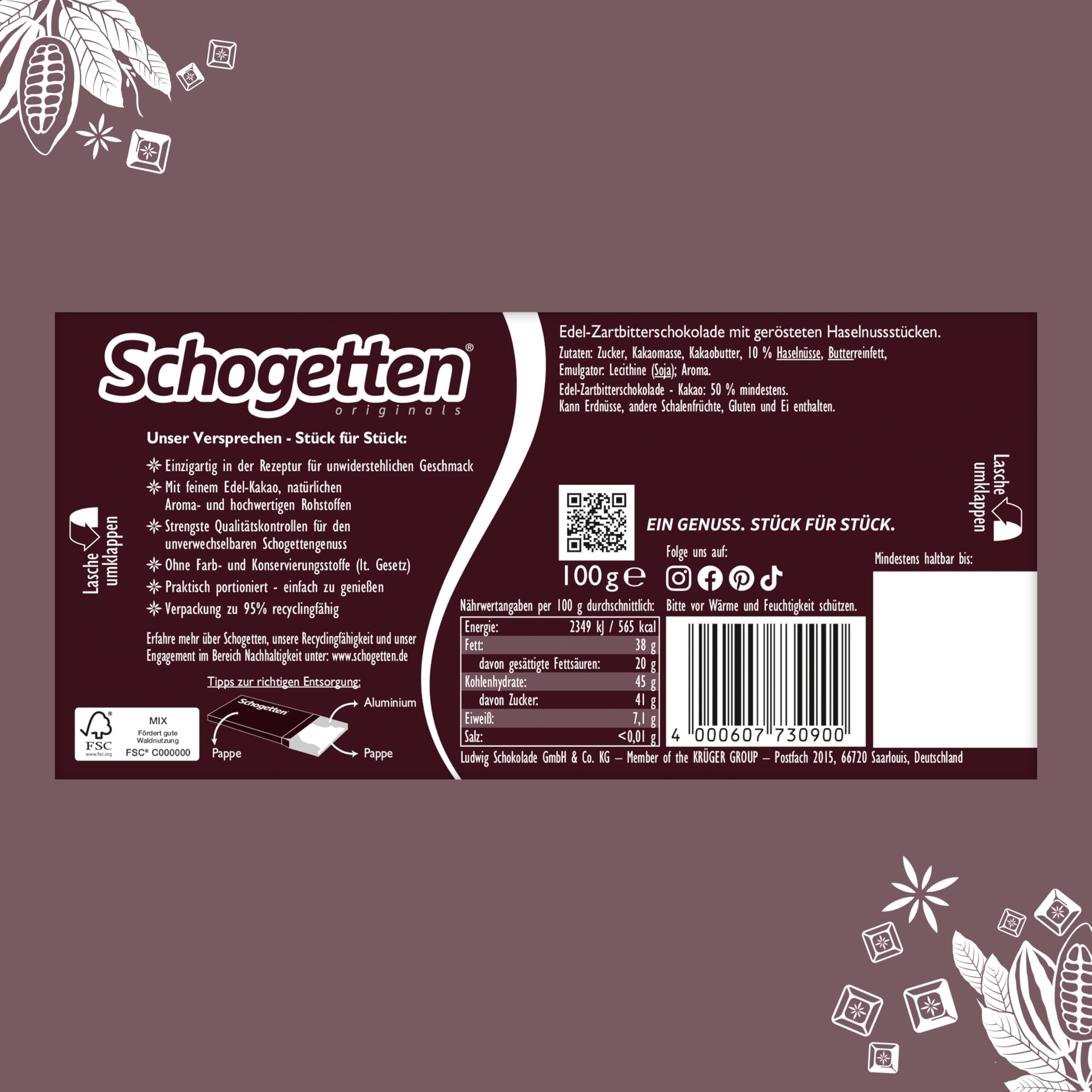 schogetten-edel-zartbitter-haselnuss-schokoladentafel-100g-einzeln-portioniert image 2
