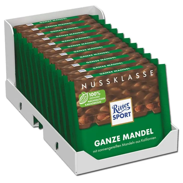 ritter-sport-ganze-mandel-vollmilchschokolade-11-x-100-g image 1