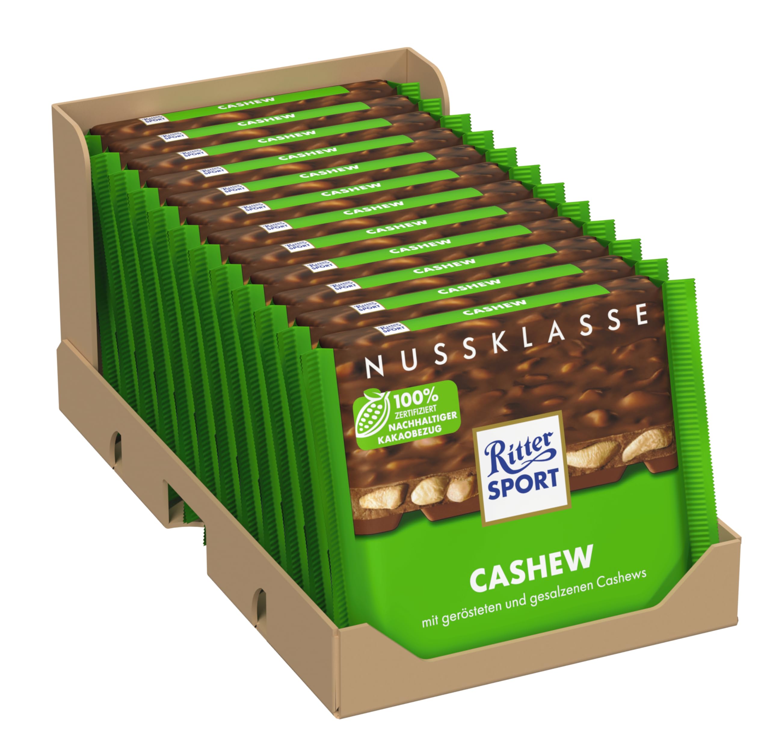 ritter-sport-cashew-vollmilchschokolade-12-x-100-g-s-salzig image 1