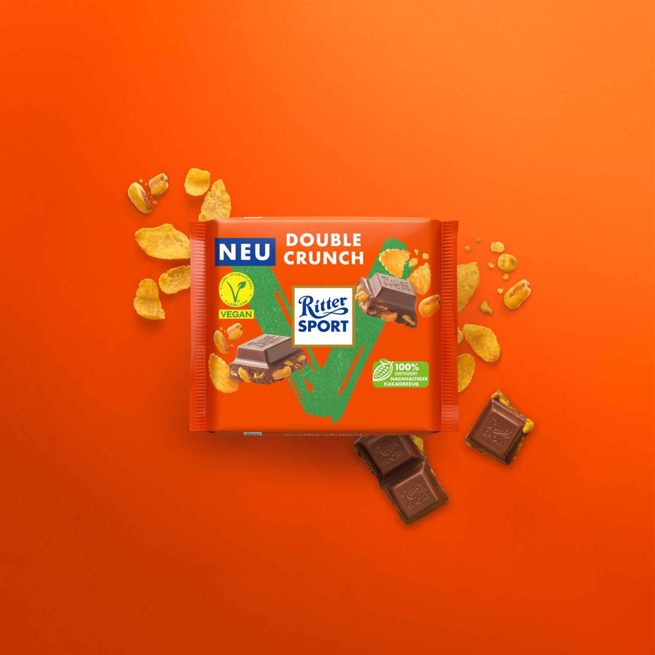 ritter-sport-vegan-double-crunch-10-x-100-g-mit-cornflakes-und-mais image 2