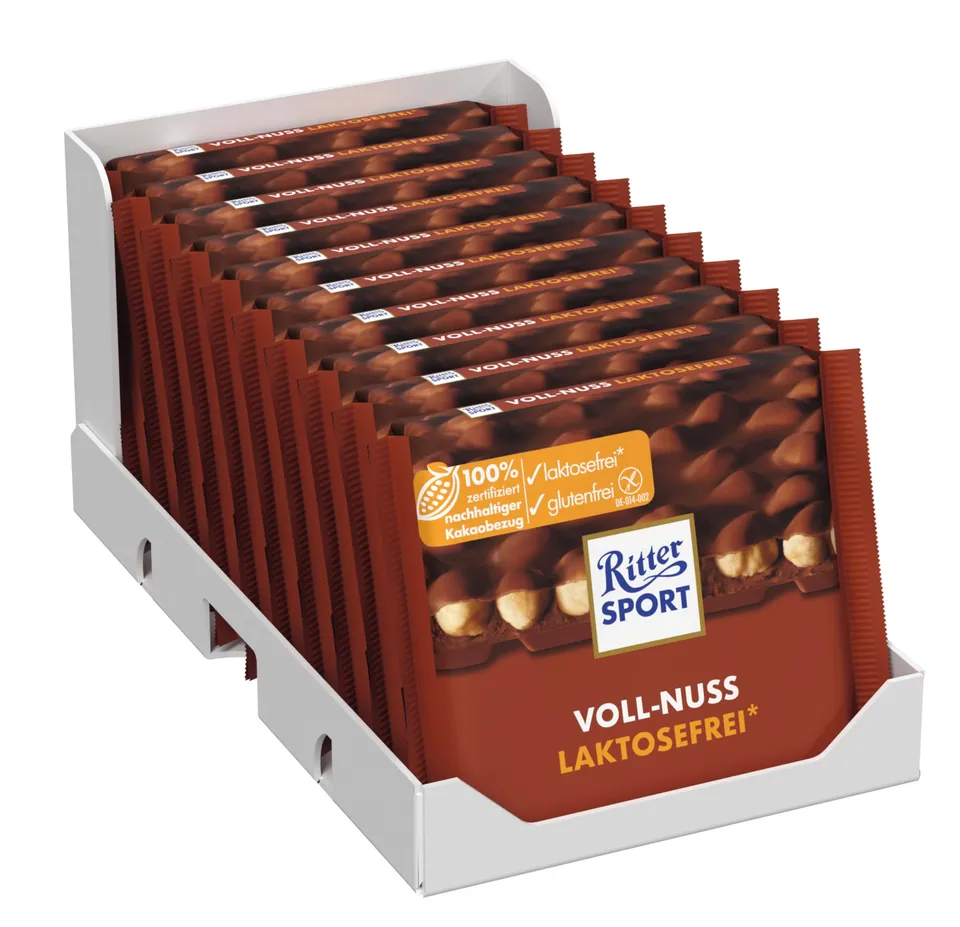ritter-sport-voll-nuss-schokoladentafel-10-x-100g-vollmilch-mit-ganzen-haseln-ss image 1