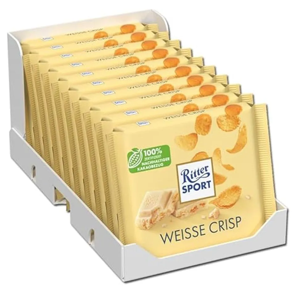 ritter-sport-weisse-crisp-wei-e-schokolade-100-g-10er-pack image 1