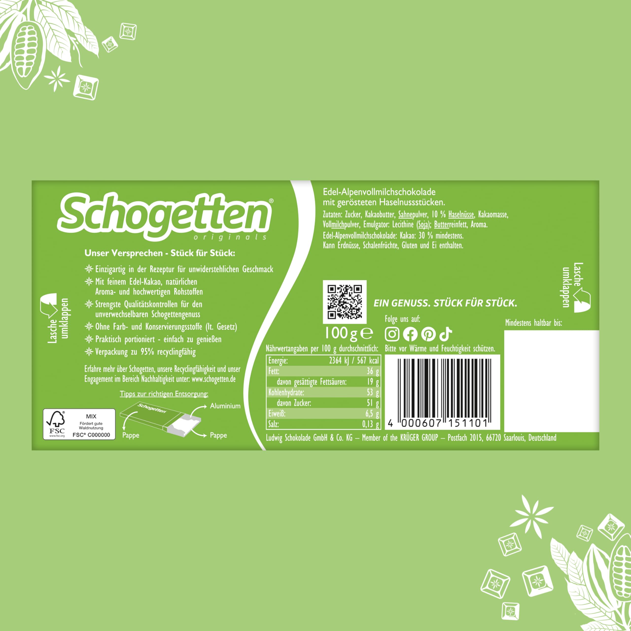 schogetten-edel-alpenvollmilch-haselnuss-schokoladentafel-100g-einzeln-portionie image 2