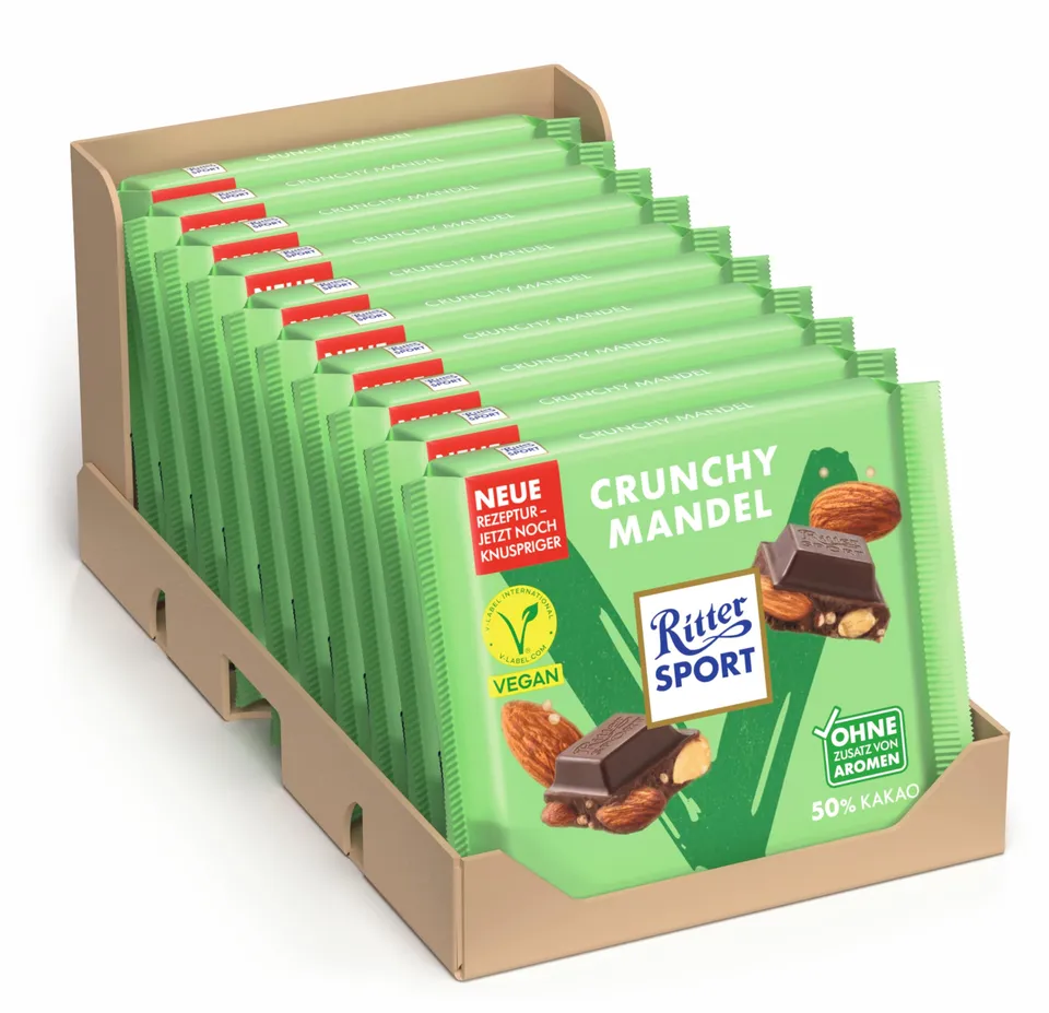 ritter-sport-vegan-crunchy-mandel-10-x-100g image 1