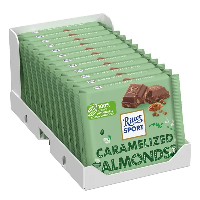 ritter-sport-gebrannte-mandel-vollmilchschokolade-100-g-12er-pack image 1