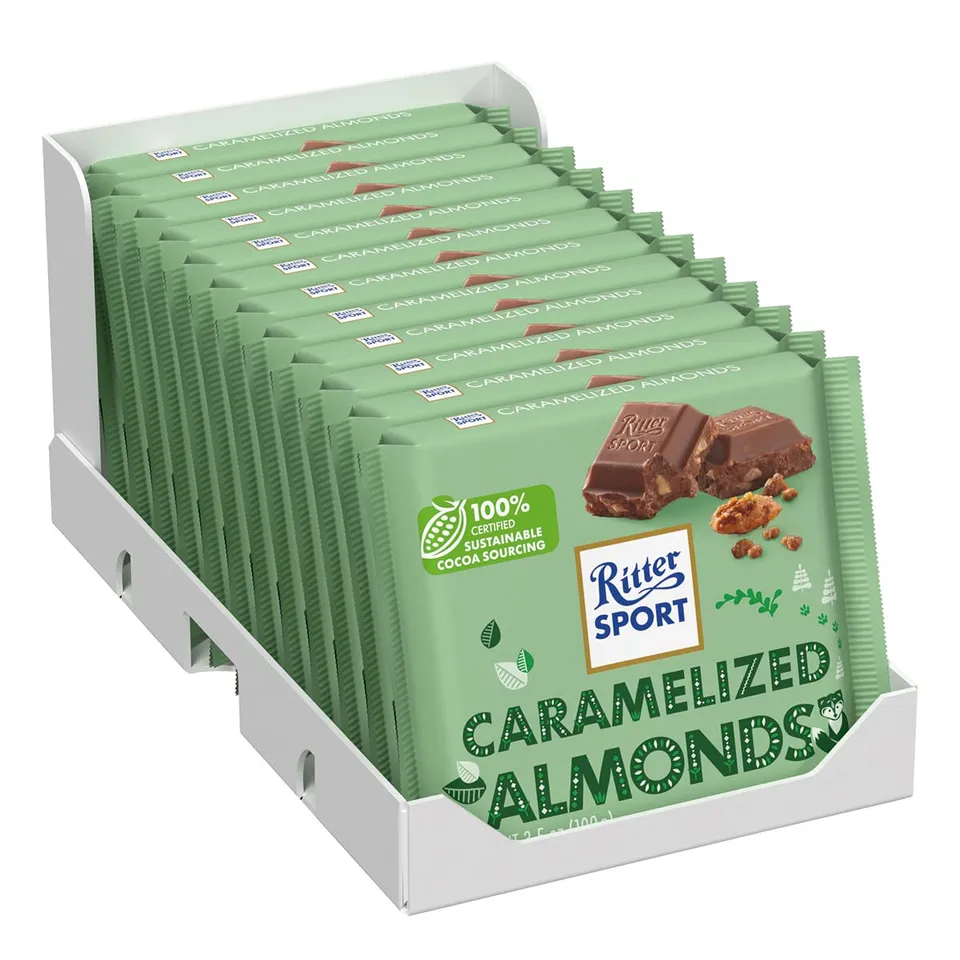 ritter-sport-gebrannte-mandel-vollmilchschokolade-100-g-12er-pack image 1