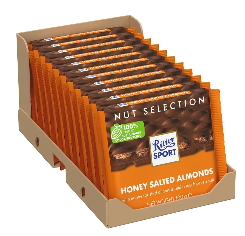 ritter-sport-honig-salz-mandel-schokoladentafel-11-x-100g-vollmilch-mit-honig-ma image 1