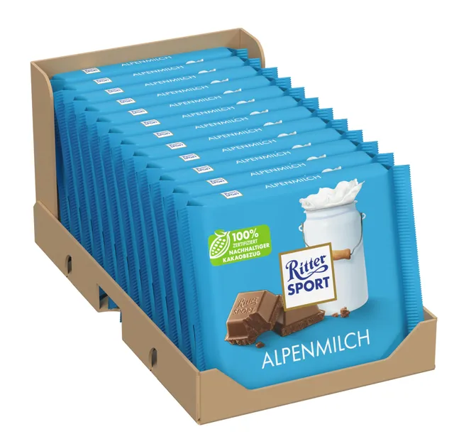 ritter-sport-alpenmilch-vollmilchschokolade-12-x-100-g image 1
