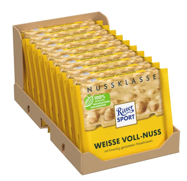 ritter-sport-weisse-voll-nuss-schokoladentafel-10-x-100g-wei-e-schokolade-mit-ga image 1